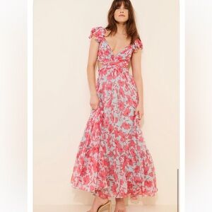 ASTR THE LABEL Floral Pink & Blue Maxi Dress